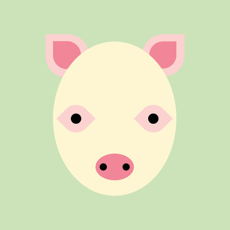 flat abstract pigのイラスト素材
