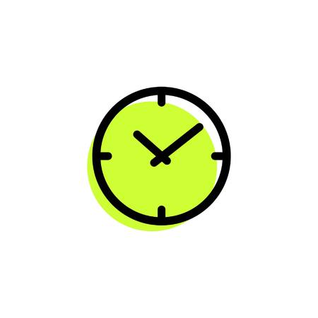 clock icon a simple lemon color line vector signのイラスト素材