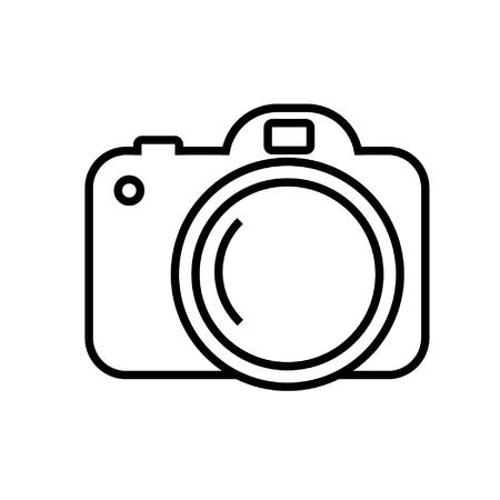 Icon photo camera in line imageのイラスト素材