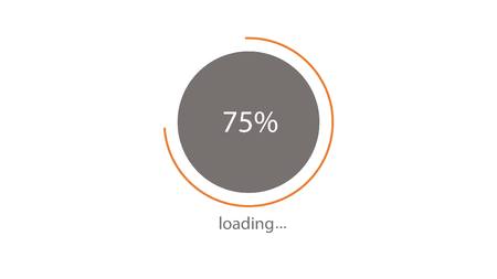 Simple circle loading 75% vector illustrationのイラスト素材