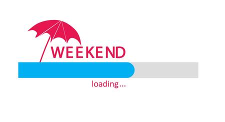weekend loading vectorのイラスト素材