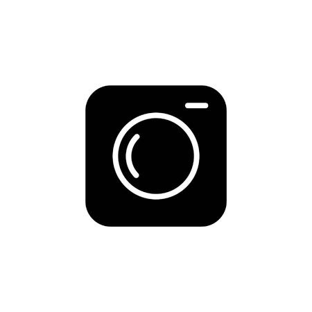 camera icon in simple black and white vector image (2)のイラスト素材