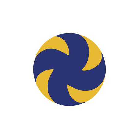 volleyball ball in blue and yellow standard styleのイラスト素材