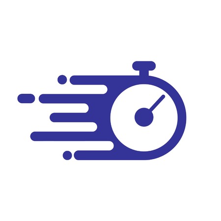 stopwatch flat icon shows time is running fast in a silhouette styleのイラスト素材