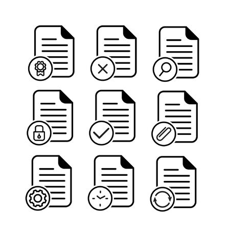 et of document icon in outline styleのイラスト素材