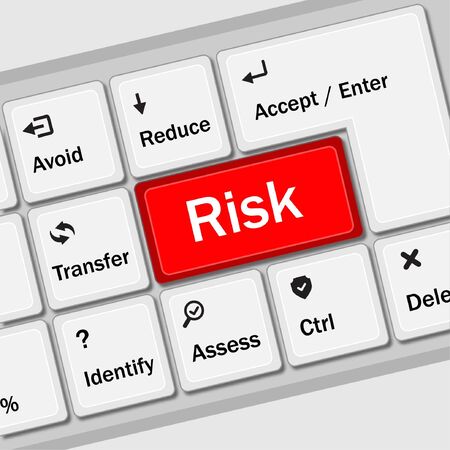 Risk management keyboard shows risk control panelのイラスト素材
