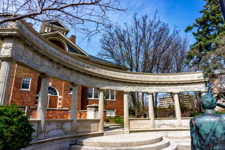 Oldest Public school in Richmond Hill and Memory Arch for fallen soldiers, Ontario, Canada - ...