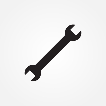 Wrench icon on white background. Vector illustrationのイラスト素材