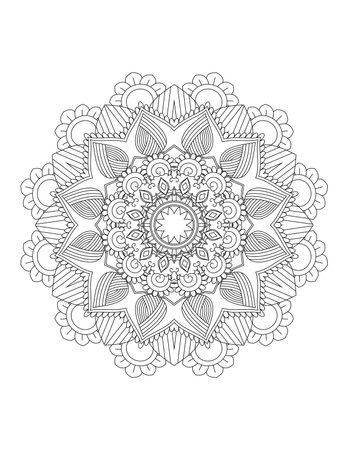 Mandala. Ethnic decorative element. Hand drawn backdrop. Islam, Arabic, Indian, ottoman motifs.のイラスト素材