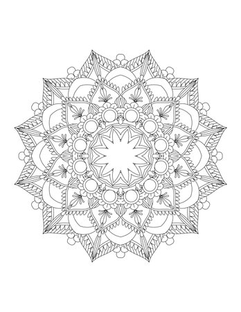 Mandala. Ethnic decorative element. Hand drawn backdrop. Islam, Arabic, Indian, ottoman motifs. Boho style.のイラスト素材