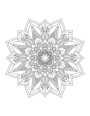 Mandala. Ethnic decorative element. Hand drawn backdrop. Islam, Arabic, Indian, ottoman motifs.のイラスト素材