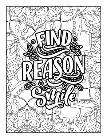 Find reason. Hand drawn lettering for coloring book. Vector illustration.のイラスト素材