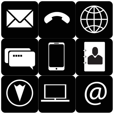Contact us icon set, Vector contact icon for website and businessのイラスト素材