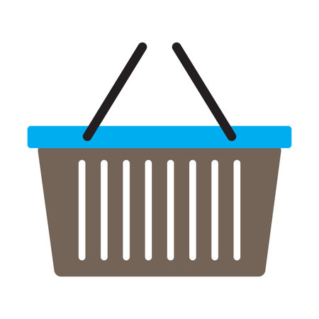 Ecommerce basket icon. Online shopping basket sign vector illustration.のイラスト素材