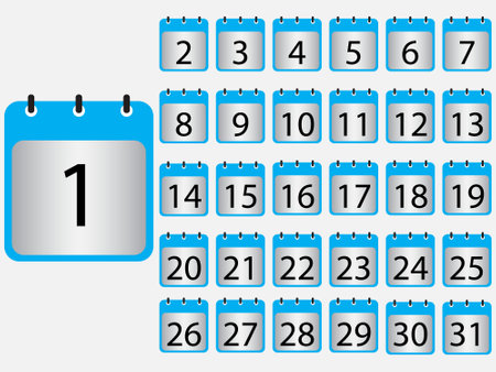 Calendar date icon set, Vector illustration calendar iconのイラスト素材