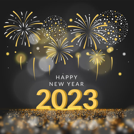 Happy new year 2023 greeting card.  Concept for holiday decor, card, poster, banner, flyer.