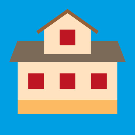 House icon in flat style. Home vector illustration on blue background.のイラスト素材