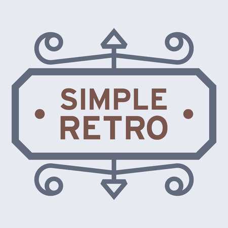 Simple Retro Logo Templateの写真素材