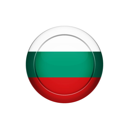 Flag design. Bulgarian flag on the round button. Isolated template for your designs. Vector illustration.のイラスト素材