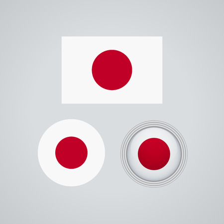 Flag design. Japanese flag set. Isolated template for your designs. Vector illustration.のイラスト素材