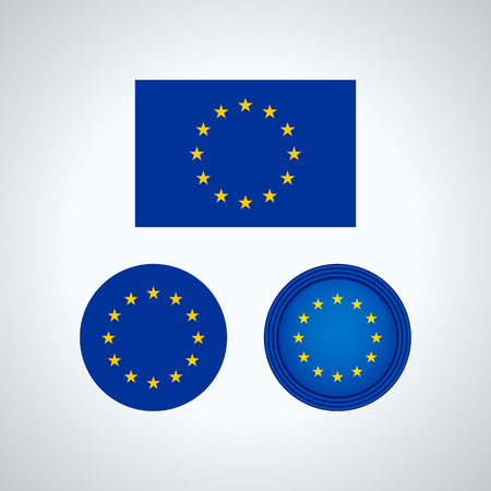 Flag design. European Union flag set. Isolated template for your designs. Vector illustration.のイラスト素材