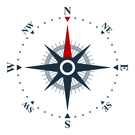 Compass rose on white background. Vector compass designのイラスト素材