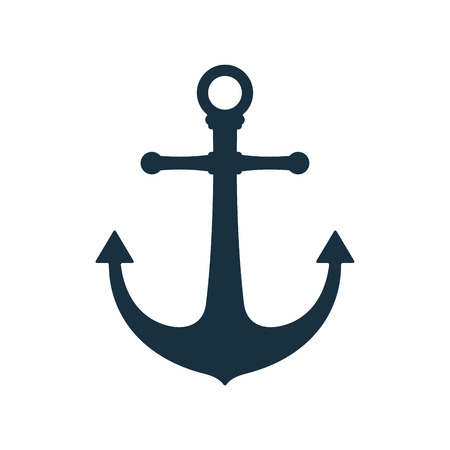 Simple anchor on white background. Minimal anchor design.のイラスト素材