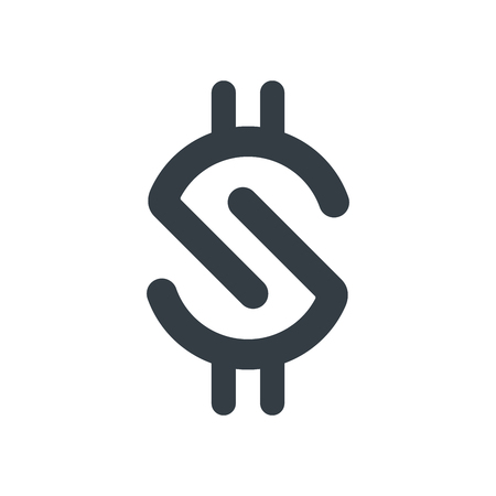 Dollar sign on white background. Currency icon design.のイラスト素材