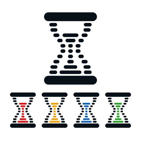 Dot shaped hourglass on white background. Icon design about time.のイラスト素材