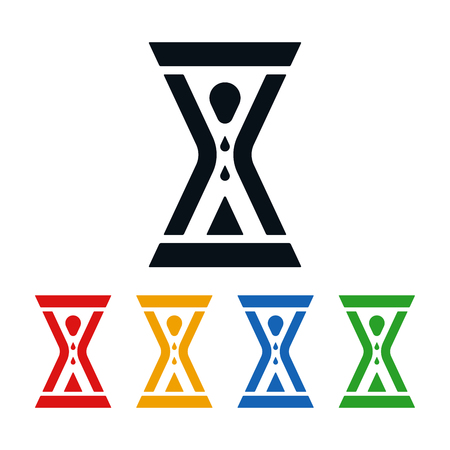 Strong human shaped hourglass icon on white background. Icon design about time.のイラスト素材