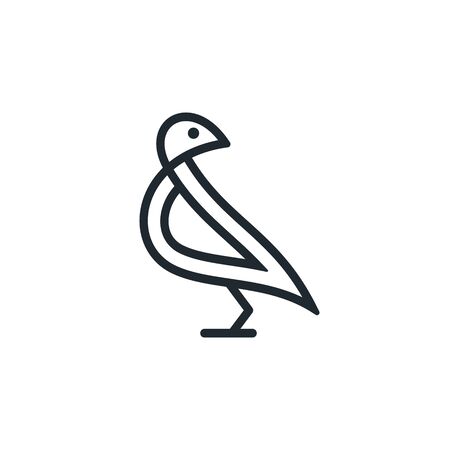 Bird on white background. Minimal icon template.のイラスト素材