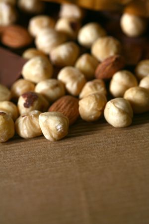 Enjoy chocolate with almonds and hazelnut blended imageの写真素材