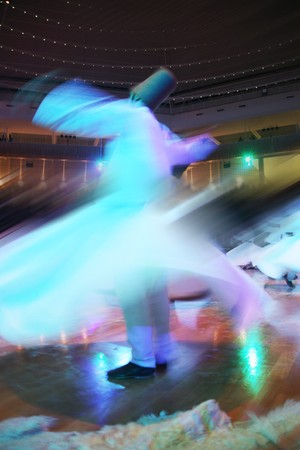 Mevlana dervishes dancing in the museum, konyaの写真素材