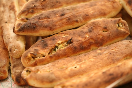 Beautiful view of the preparation of warm pastries