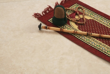 display of religious symbols on the marbleの写真素材