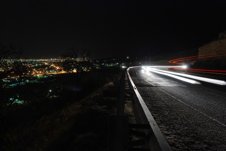 traffic lights in motion blur 