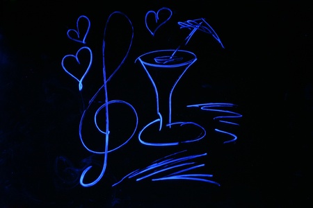 LED illumination of the entertainment and music symbol imagesの写真素材