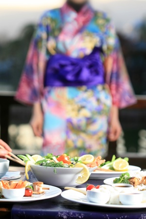 Japanese cuisine and its naturalness of a pictureの写真素材