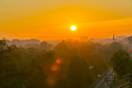 Konya city sunriseの写真素材