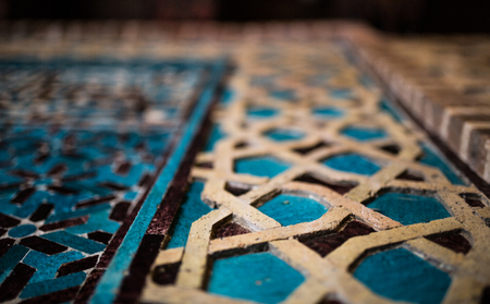 ceramic motifs on mosque, e?refo?lu mosque, konyaの写真素材