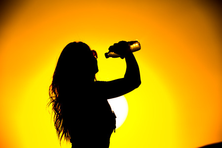 sunset model shootingの写真素材