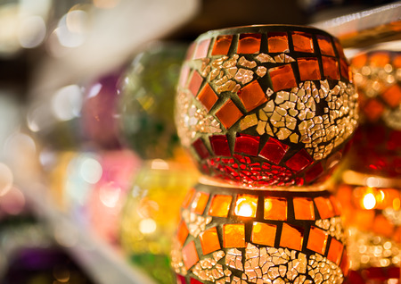Chandelier in spice market, istanbul, Turkey