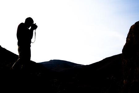 human nature at sunsetの写真素材