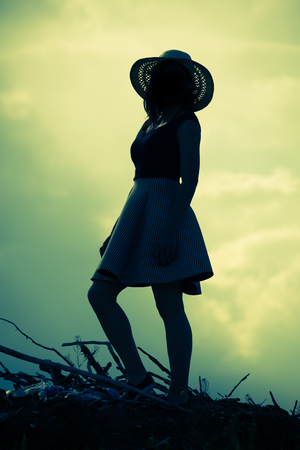 model shoot in the beauty of springの写真素材