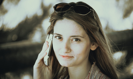 mobile working business womaの写真素材