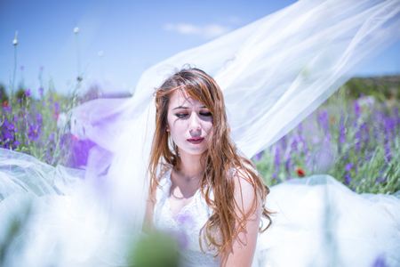 young girl getting marriedの写真素材