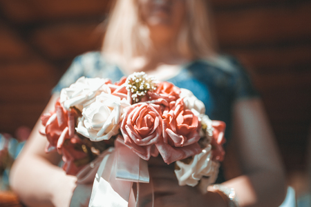 young girl getting marriedの写真素材