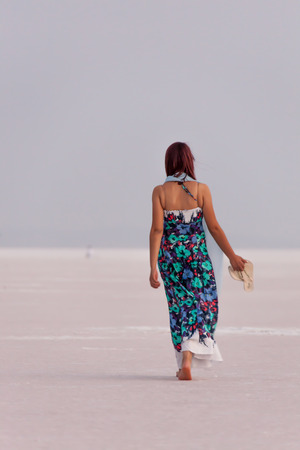 young girl on holidayの写真素材