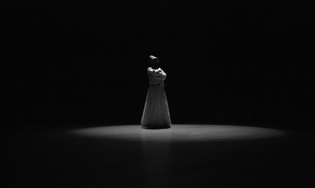 the image of a whirling Dervish in the darknessの写真素材