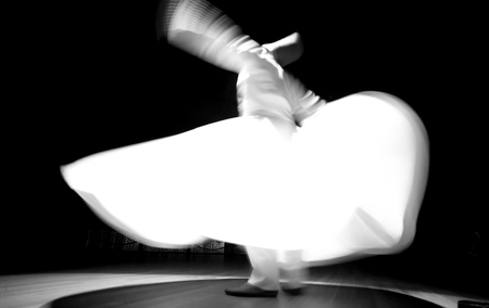 the image of a whirling Dervish in the darknessの写真素材